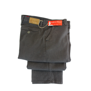 PANTALONE UOMO CHINO MADE IN ITALY VITA REGOLARE GAMBA DRITTA COTONE INVERNALE LAVORATO ELASTICIZZATO  ART.FOGLIANO