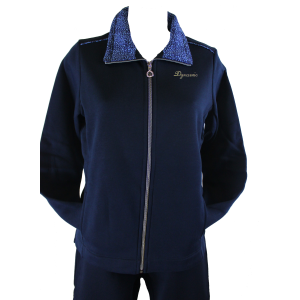 TUTA DONNA CAMPAGNOLO FELPATA APERTA CERNIERA CON TASCHE  PALESTRA SPORT GINNASTICA ART.8Q76458 BLU