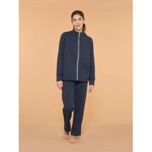 TUTA DONNA RAGNO felpata con collo alto in morbido misto cotone ART.DO06NU - NAVY BLAZER