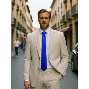 COMPLETO UOMO CLASSICO PURO LINO  GIACCA PANTALONE VESTIBILITÀ COMODA TAGLIE FORTI FINO ALLA TG.66 ART.255
