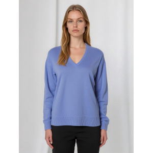 MAGLIONE DONNA SCOLLO A V MISTO LANA VISCOSA CASHMERE MADE IN ITALY ART.40201