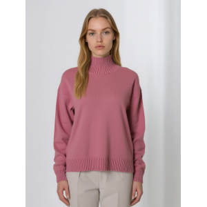 MAGLIONE DONNA MEZZO COLLO VESTIBILITÀ AMPIA MISTO LANA VISCOSA CASHMERE MADE IN ITALY ART.40316