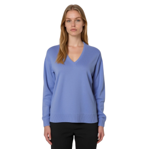 .MAGLIONE DONNA SCOLLO A V MISTO LANA VISCOSA CASHMERE MADE IN ITALY ART.40201