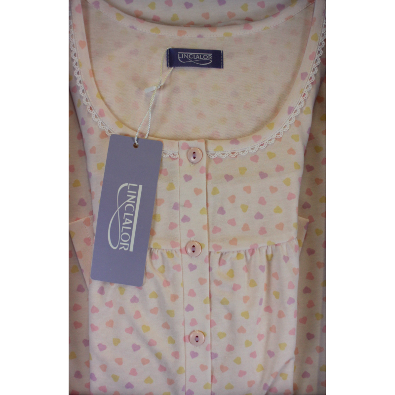 .CAMICIA NOTTE LINCLALOR 100% ART.75412 COTONE MAGLINA TAGLIE FORTI E CALIBRATE