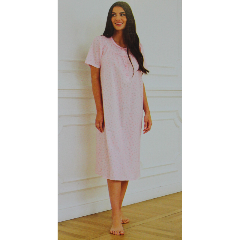 .CAMICIA NOTTE LINCLALOR IN STOFFA MANICA CORTA 100% COTONE MANICA RAGLAN SERAFINO ART.30864