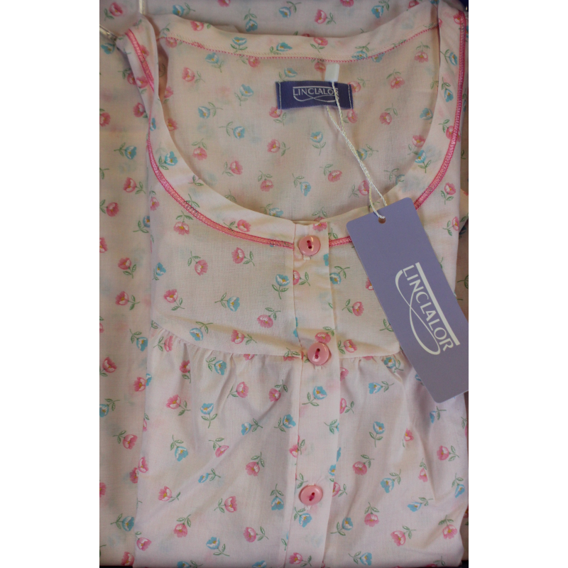 .CAMICIA NOTTE LINCLALOR IN STOFFA MANICA CORTA 100% COTONE MANICA RAGLAN SERAFINO ART.30864