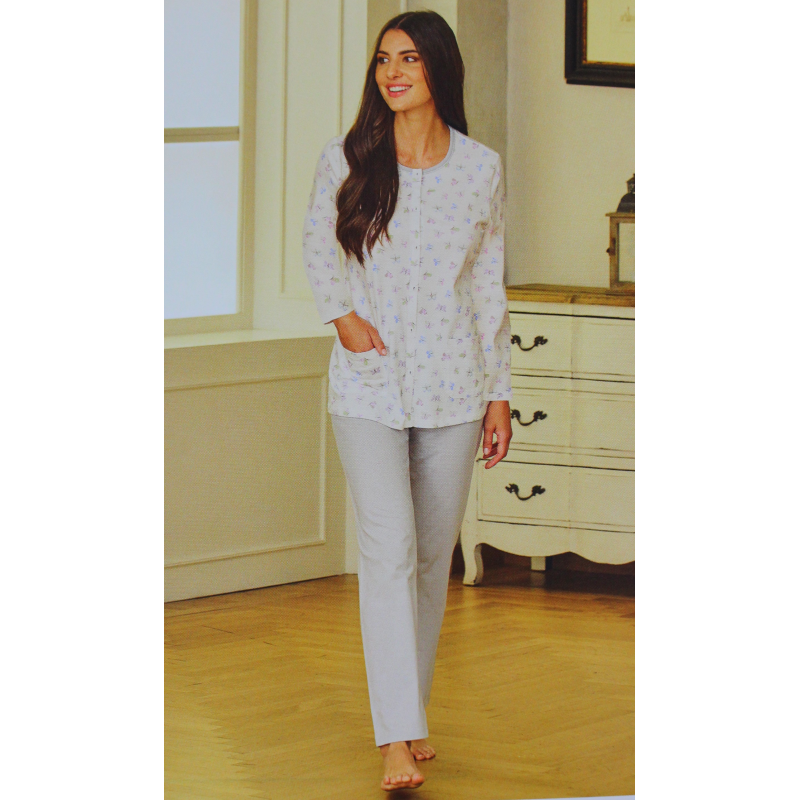 PIGIAMA DONNA LINCLALOR 100% COTONE APERTO MAGLINA TAGLIE FORTI E CALIBRATE  ART.75393