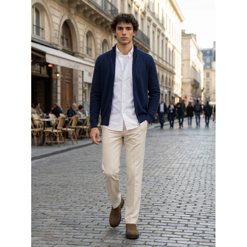 GIACCA UOMO ZIP PURO COTONE CHICCO DI RISO MADE IN ITALY TG.M-3XL