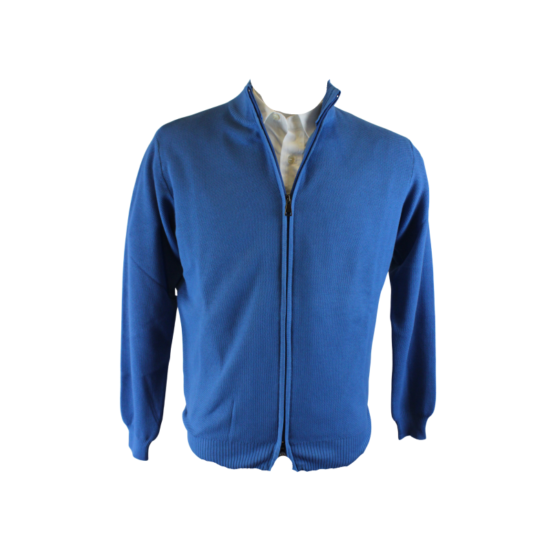 GIACCA UOMO ZIP PURO COTONE CHICCO DI RISO MADE IN ITALY TG.M-3XL