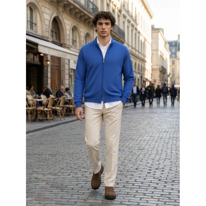 GIACCA UOMO ZIP PURO COTONE CHICCO DI RISO MADE IN ITALY TG.M-3XL