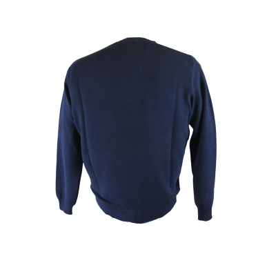 PULLOVER UOMO SCOLLO V PURO COTONE LAVORAZIONE A CHICCO DI RISO MADE IN ITALY