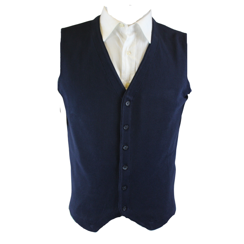 .GILET UOMO PURO COTONE MAGLIA OPERATA PANCIOTTO MADE IN ITALY  ART.BIBBONA