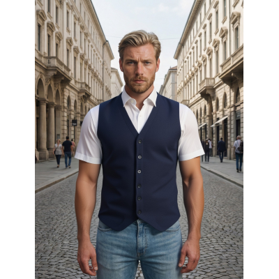 .GILET UOMO PURO COTONE MAGLIA OPERATA PANCIOTTO MADE IN ITALY  ART.BIBBONA