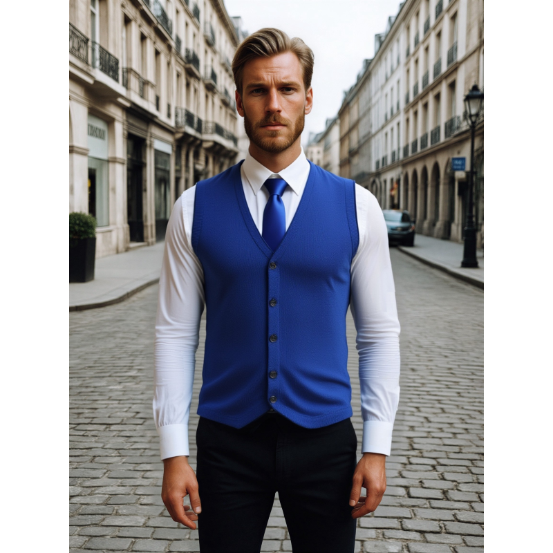 .GILET UOMO PANCIOTTO PURO COTONE MAGLIA OPERATA BORDATO MADE IN ITALY  ART.VADA