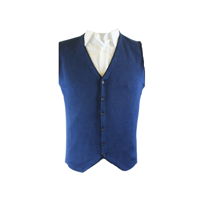 .GILET UOMO PANCIOTTO PURO COTONE MAGLIA OPERATA BORDATO MADE IN ITALY  ART.VADA