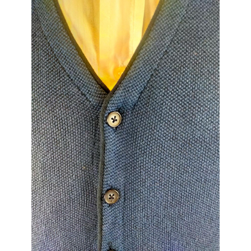 .GILET UOMO PANCIOTTO PURO COTONE MAGLIA OPERATA BORDATO MADE IN ITALY  ART.VADA