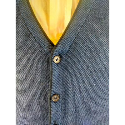.GILET UOMO PANCIOTTO PURO COTONE MAGLIA OPERATA BORDATO MADE IN ITALY  ART.VADA