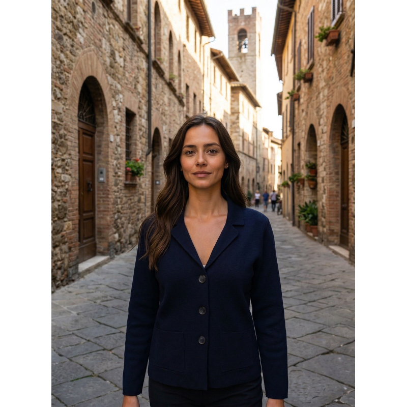 .GIACCA DONNA COLLO REVERSE PURO COTONE TASCHE MADE IN ITALY  ART.110