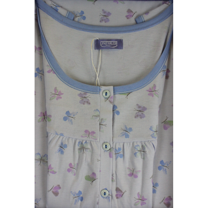 .CAMICIA NOTTE LINCLALOR  SPALLA LARGA 100% COTONE MAGLINA ART.75389 TAGLIE FORTI E CALIBRATE FINO ALLA TG.60