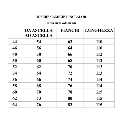 .CAMICIA NOTTE LINCLALOR  SPALLA LARGA 100% COTONE MAGLINA ART.75389 TAGLIE FORTI E CALIBRATE FINO ALLA TG.60