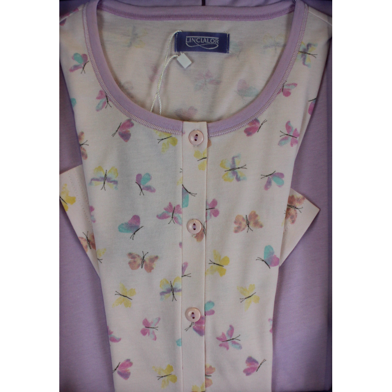 .PIGAMA DONNA LINCLALOR PINOCCHIETTO SERAFINO 100% COTONE MAGLINA MANICA CORTA ART.75392