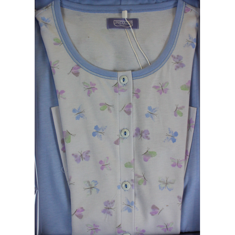 .PIGAMA DONNA LINCLALOR PINOCCHIETTO SERAFINO 100% COTONE MAGLINA MANICA CORTA ART.75392