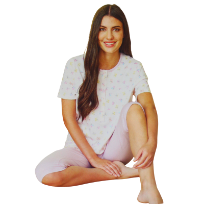 .PIGAMA DONNA LINCLALOR PINOCCHIETTO SERAFINO 100% COTONE MAGLINA MANICA CORTA ART.75392