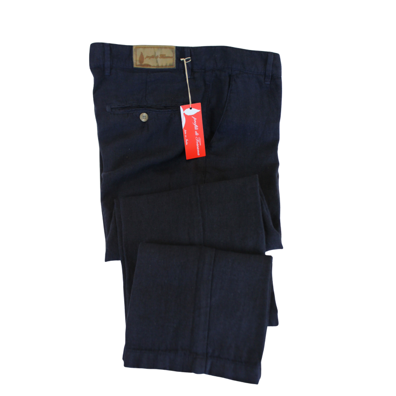 .PANTALONE UOMO PURO LINO CHINO MADE IN ITALY VITA REGOLARE GAMBA DRITTA ART.CASTIGLIONCELLO