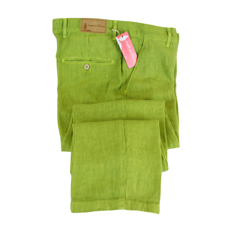 .PANTALONE UOMO PURO LINO CHINO MADE IN ITALY VITA REGOLARE GAMBA DRITTA ART.CASTIGLIONCELLO