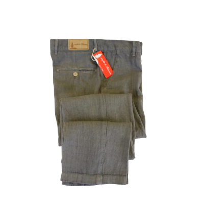 .PANTALONE UOMO PURO LINO CHINO MADE IN ITALY VITA REGOLARE GAMBA DRITTA ART.CASTIGLIONCELLO