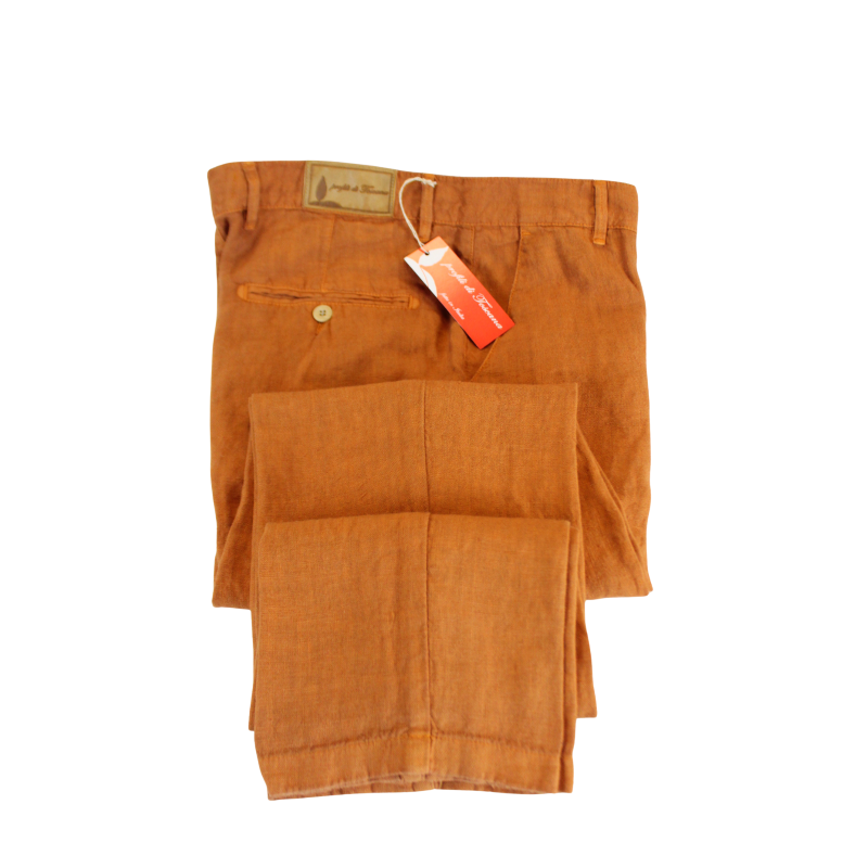 .PANTALONE UOMO PURO LINO CHINO MADE IN ITALY VITA REGOLARE GAMBA DRITTA ART.CASTIGLIONCELLO