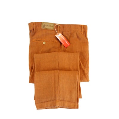 .PANTALONE UOMO PURO LINO CHINO MADE IN ITALY VITA REGOLARE GAMBA DRITTA ART.CASTIGLIONCELLO