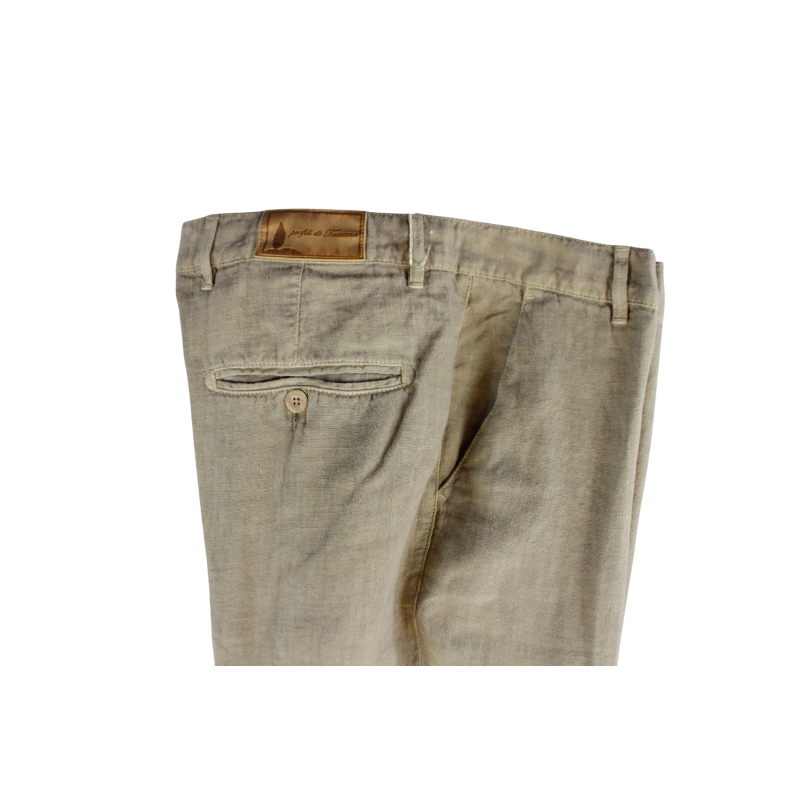 .PANTALONE UOMO PURO LINO CHINO MADE IN ITALY VITA REGOLARE GAMBA DRITTA ART.CASTIGLIONCELLO