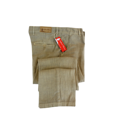 .PANTALONE UOMO PURO LINO CHINO MADE IN ITALY VITA REGOLARE GAMBA DRITTA ART.CASTIGLIONCELLO