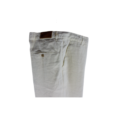 .PANTALONE UOMO PURO LINO CHINO MADE IN ITALY VITA REGOLARE GAMBA DRITTA ART.CASTIGLIONCELLO
