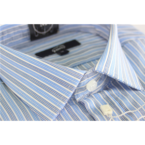 CAMICIA UOMO IN PURO COTONE VESTIBILITÀ COMODA TG.M-2XL RIGHE TASCHINO