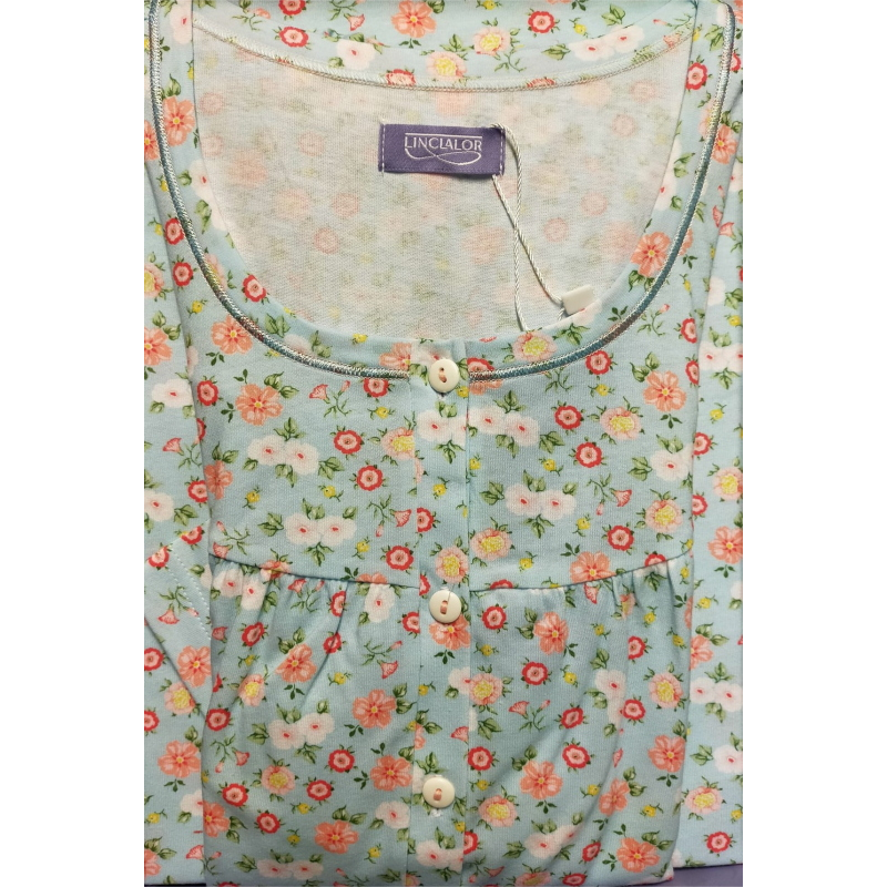 .CAMICIA NOTTE LINCLALOR 100% COTONE MAGLINA ART.75404 TAGLIE FORTI E CALIBRATE
