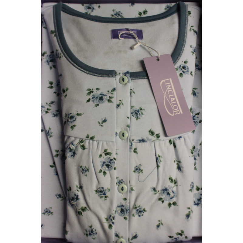 CAMICIA NOTTE LINCLALOR CALDO COTONE ART.92411 MANICA RAGLAN 100% COTONE MAGLINA TAGLIE FORTI  FINO ALLA TG.64 