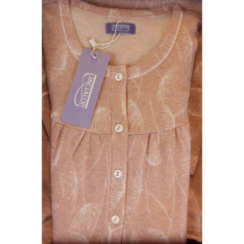 CAMICIA NOTTE LINCLALOR  SERAFINO MANICA RAGLAN FELPATA TAGLIE FORTI FINO TG 60 ART.77188