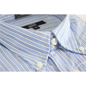 CAMICIA UOMO IN PURO COTONE VESTIBILITÀ COMODA TG.M-2XL RIGHE TASCHINO