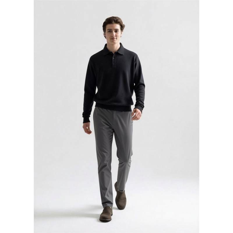 MAGLIA UOMO POLO 90% LANA 10% CASHMERE MADE IN ITALY 3 BOTTONI