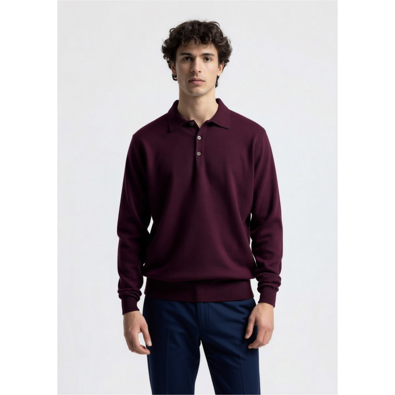 MAGLIA UOMO POLO 90% LANA 10% CASHMERE MADE IN ITALY 3 BOTTONI