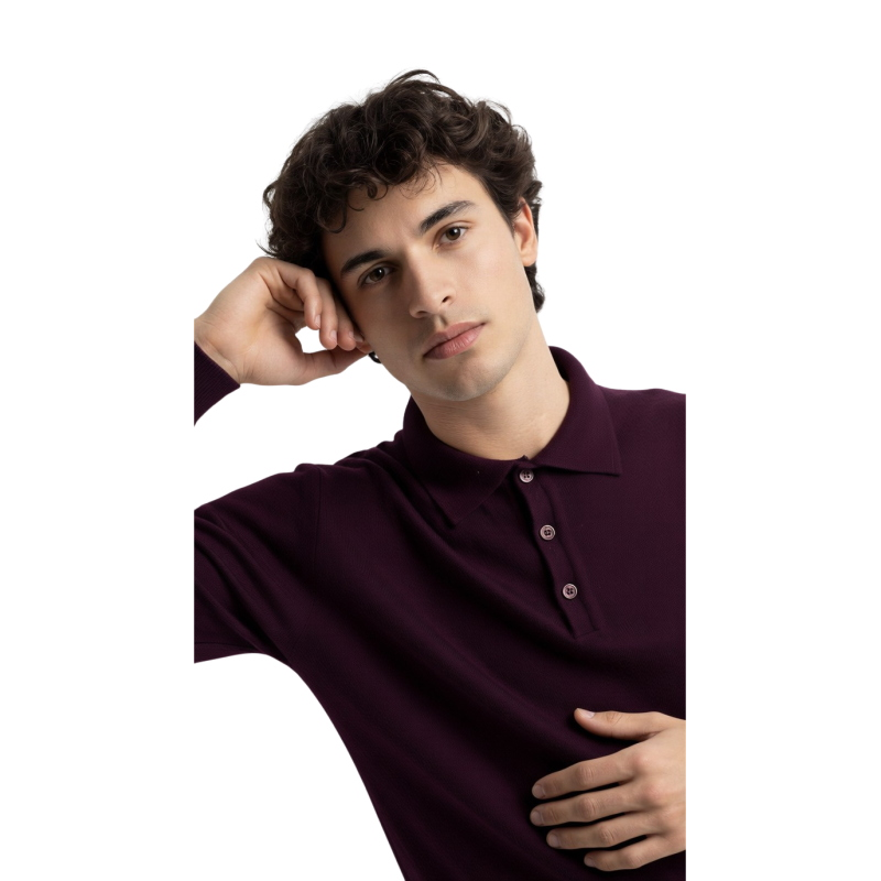 MAGLIA UOMO POLO 90% LANA 10% CASHMERE MADE IN ITALY 3 BOTTONI