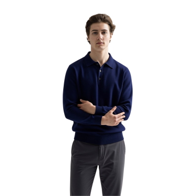 MAGLIA UOMO POLO 90% LANA 10% CASHMERE MADE IN ITALY 3 BOTTONI