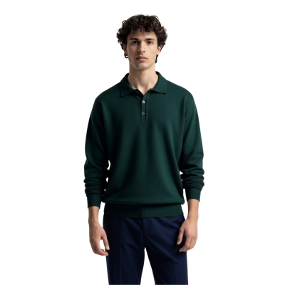 MAGLIA UOMO POLO 90% LANA 10% CASHMERE MADE IN ITALY 3 BOTTONI