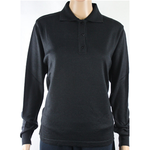 .MAGLIA POLO DONNA 3 BOTTONI.LANA MERINOS 80% MADE IN ITALY S-M-L-XL-XXL NERO