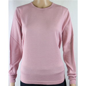 MAGLIA DONNA PARICOLLO.LANA MERINOS 80% MADE IN ITALY S-M-L-XL-XXL ROSA