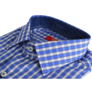 CAMICIA UOMO 100% COTONE LAVORAZIONE ARTIGIANALE MADE IN ITALY 39-46 QUADRI REGULAR