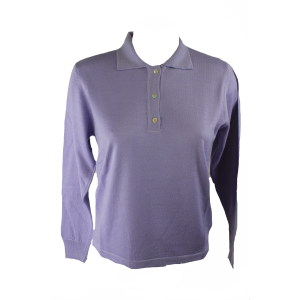 .MAGLIA POLO DONNA 3 BOTTONI.LANA MERINOS 80% MADE IN ITALY S-M-L-XL-XXL GLICINE