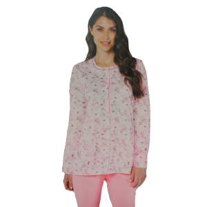 .PIGAMA DONNA LINCLALOR APERTO 100% COTONE MAGLINA FINO TG.64 TAGLIE FORTI E CALIBRATE ART.74474